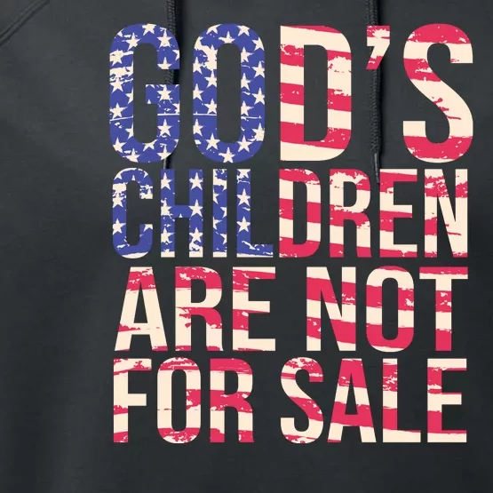 Gods Children Are Not For Sale USA Style Performance Fleece Hoodie