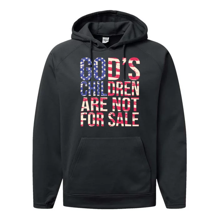 Gods Children Are Not For Sale USA Style Performance Fleece Hoodie