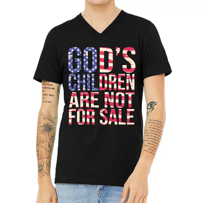 Gods Children Are Not For Sale USA Style V-Neck T-Shirt