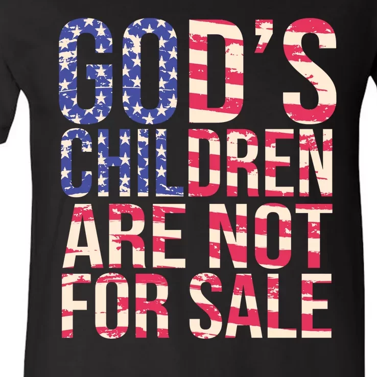 Gods Children Are Not For Sale USA Style V-Neck T-Shirt