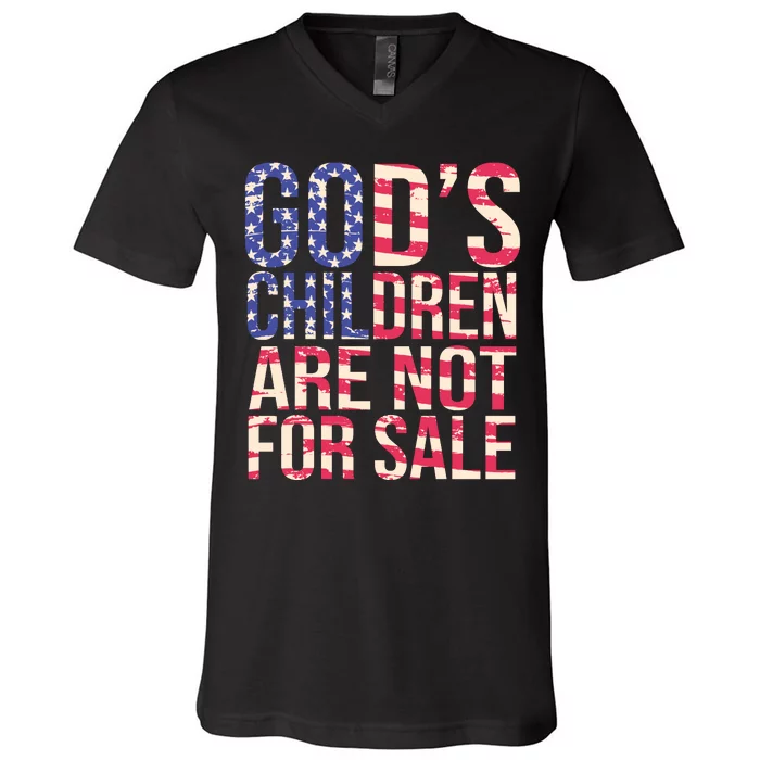 Gods Children Are Not For Sale USA Style V-Neck T-Shirt