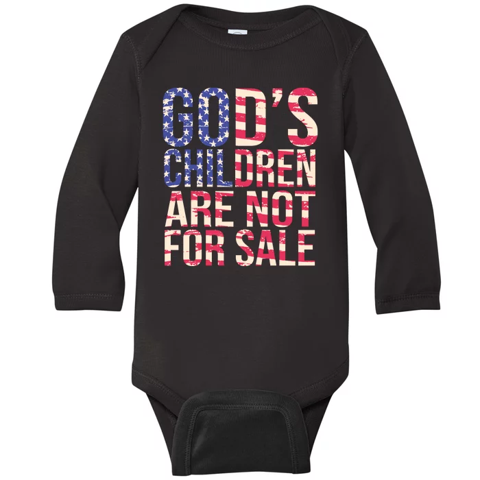 Gods Children Are Not For Sale USA Style Baby Long Sleeve Bodysuit