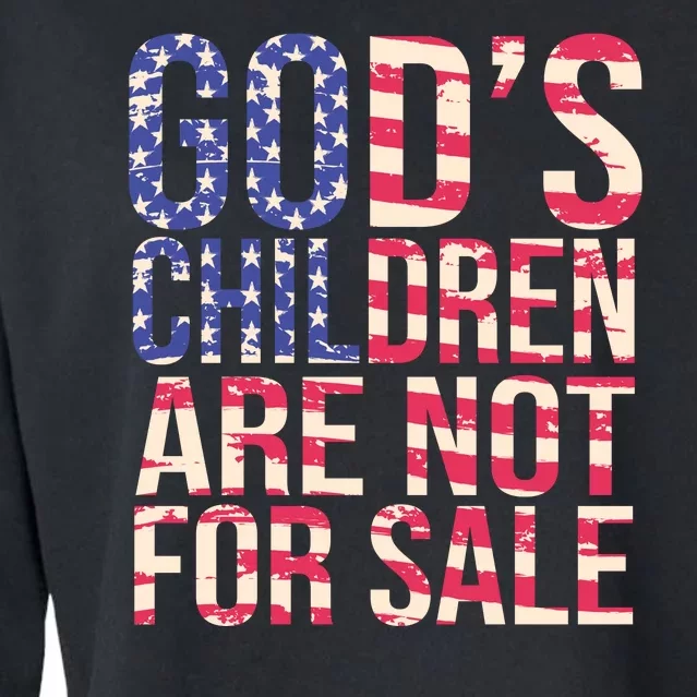 Gods Children Are Not For Sale USA Style Cropped Pullover Crew