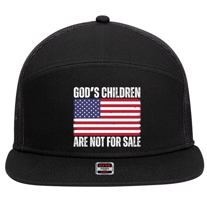 Gods Children Are Not For Sale Funny Political 7 Panel Mesh Trucker Snapback Hat