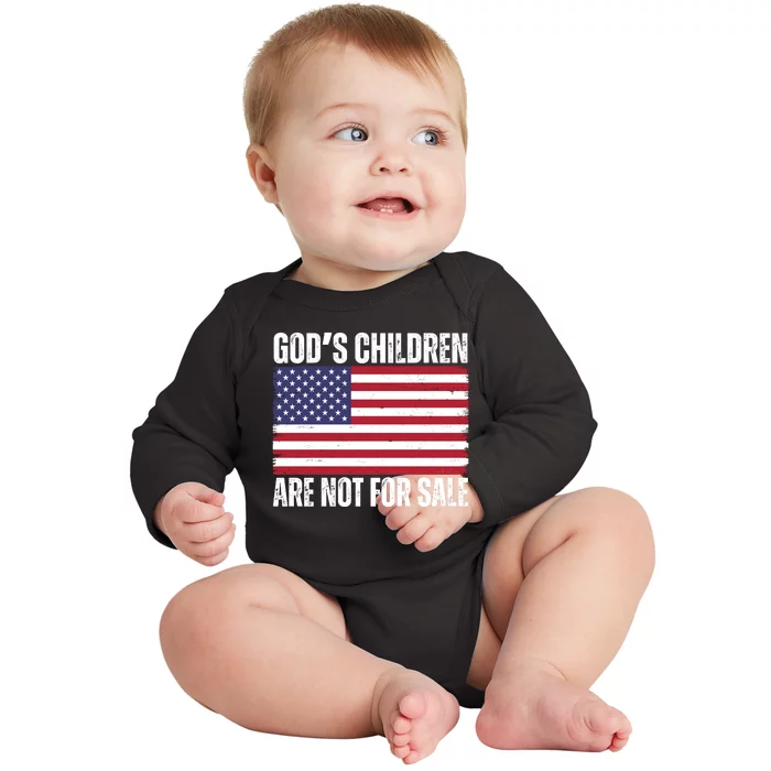 Gods Children Are Not For Sale Funny Political Baby Long Sleeve Bodysuit