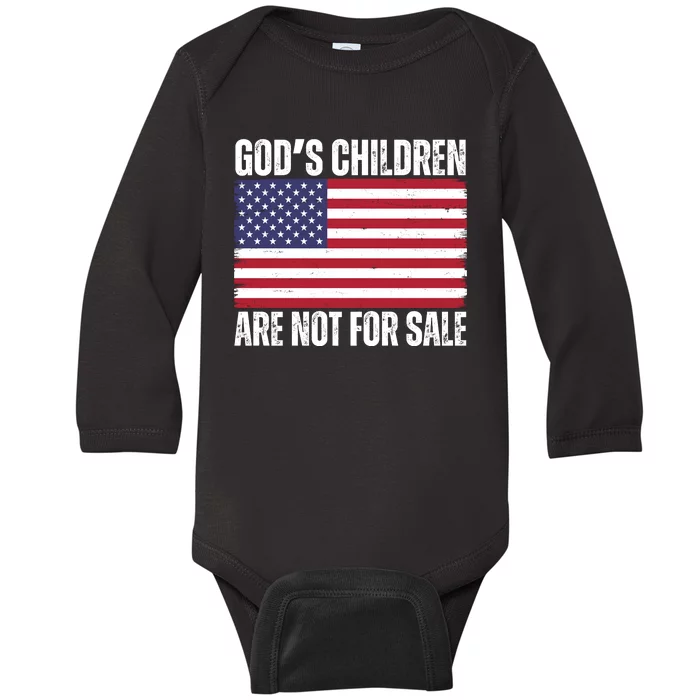 Gods Children Are Not For Sale Funny Political Baby Long Sleeve Bodysuit