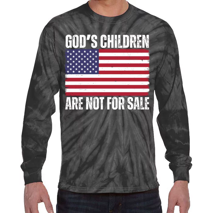 Gods Children Are Not For Sale Funny Political Tie-Dye Long Sleeve Shirt