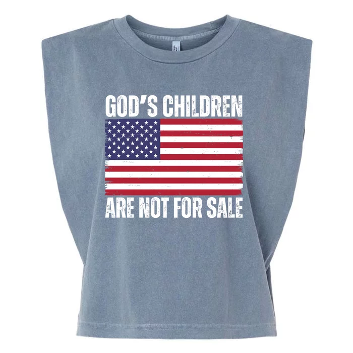 Gods Children Are Not For Sale Funny Political Garment-Dyed Women's Muscle Tee