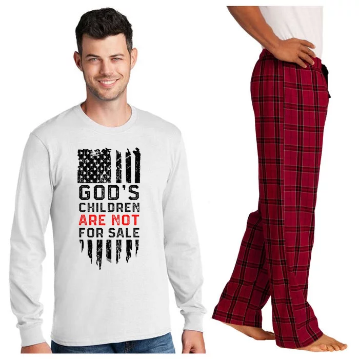 God's children are not for sale US american flag Long Sleeve Pajama Set