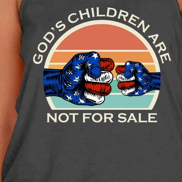 Gods Children Are Not For Sale Politcal USA Women's Knotted Racerback Tank