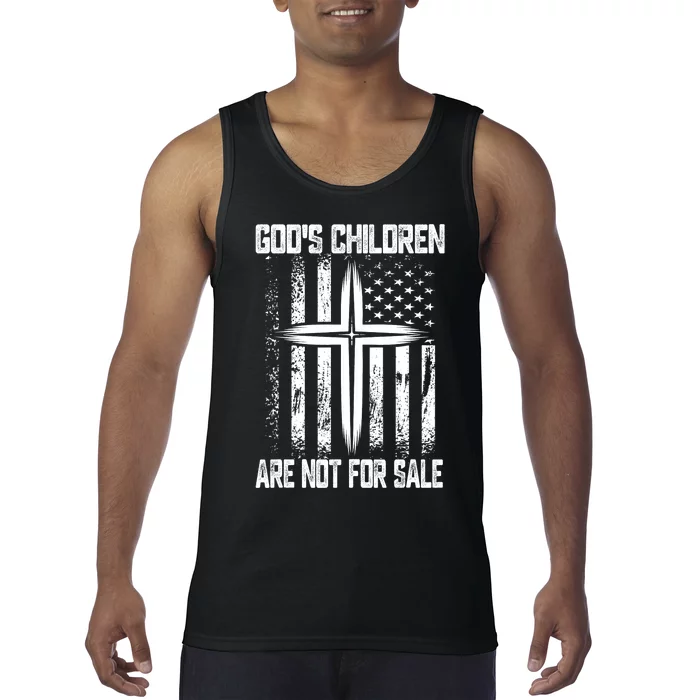 Gods Children Are Not For Sale Cross Christian Funny Quote Tank Top