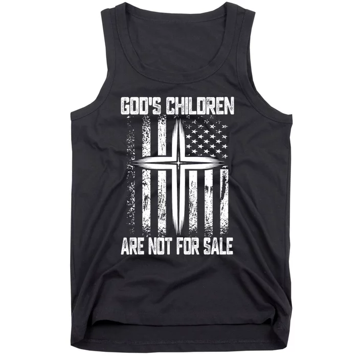 Gods Children Are Not For Sale Cross Christian Funny Quote Tank Top