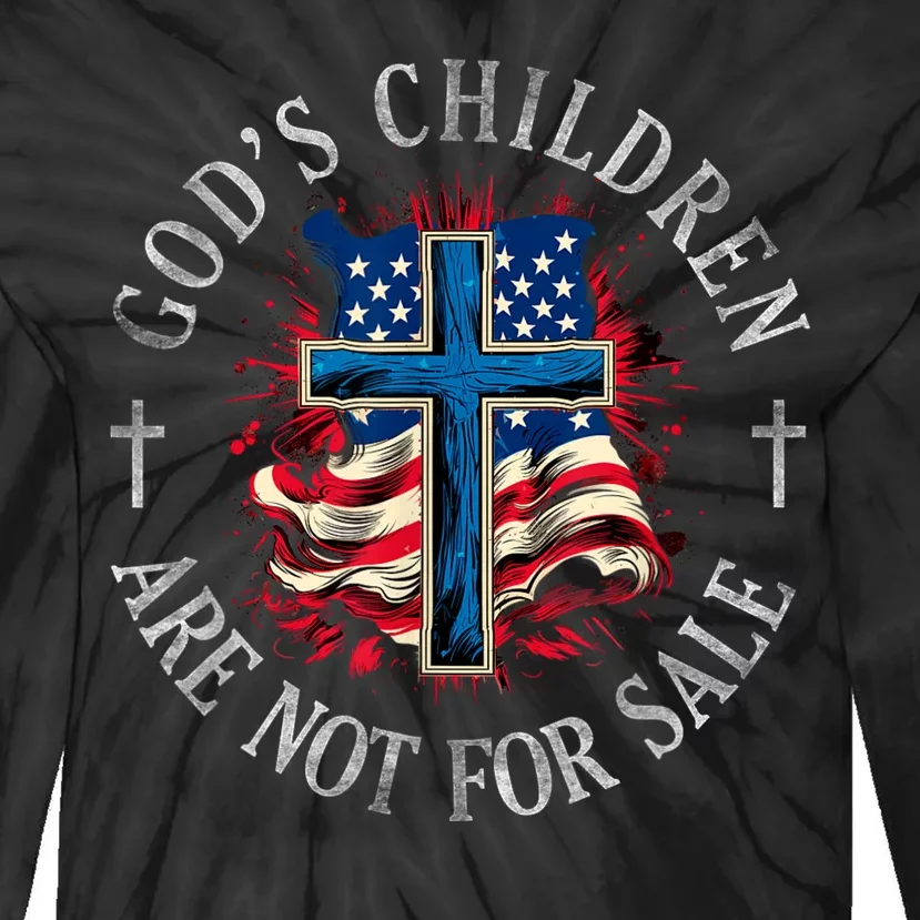 Gods Children Are Not For Sale Shirts Cross Christian Tie-Dye Long Sleeve Shirt