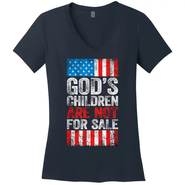 Gods Children Are Not For Sale Protect Children Women's V-Neck T-Shirt