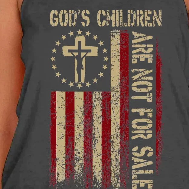 GodS Children Are Not For Sale Gift Women's Knotted Racerback Tank