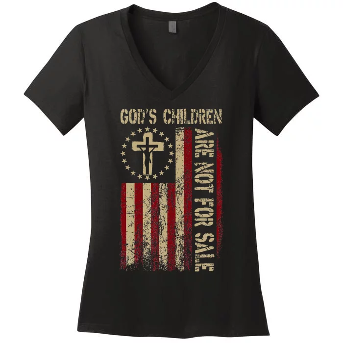 GodS Children Are Not For Sale Gift Women's V-Neck T-Shirt