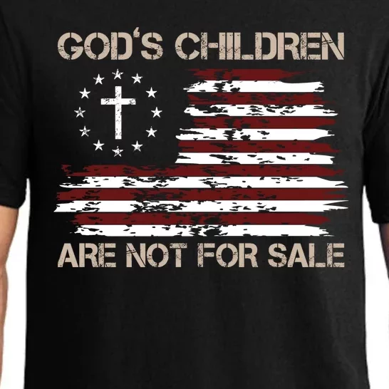 Gods Children Are Not For Sale American Flag Cross Pajama Set