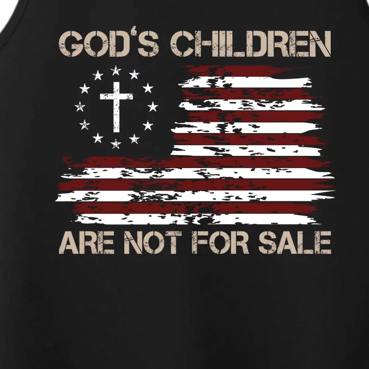 Gods Children Are Not For Sale American Flag Cross Performance Tank