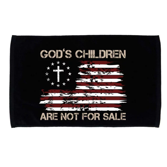 Gods Children Are Not For Sale American Flag Cross Microfiber Hand Towel