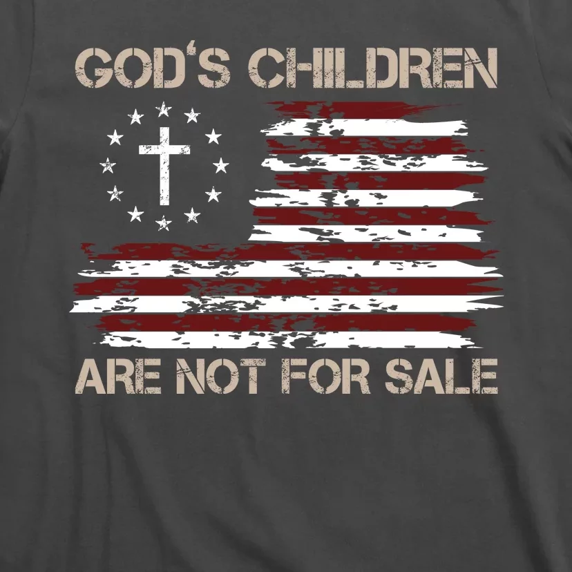 Gods Children Are Not For Sale American Flag Cross T-Shirt