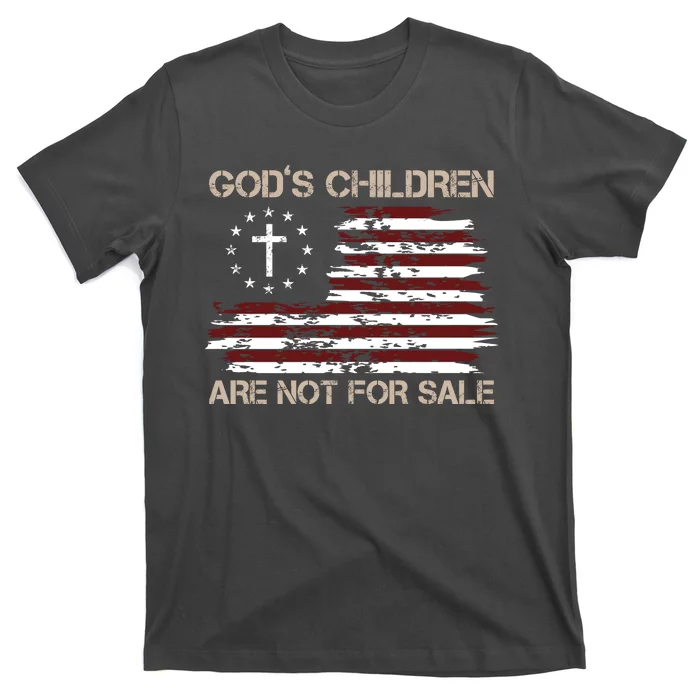 Gods Children Are Not For Sale American Flag Cross T-Shirt