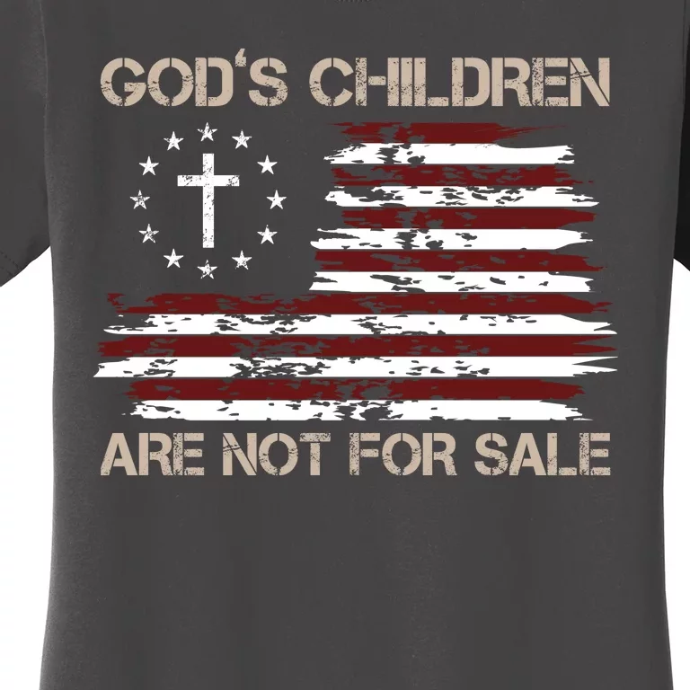 Gods Children Are Not For Sale American Flag Cross Women's T-Shirt