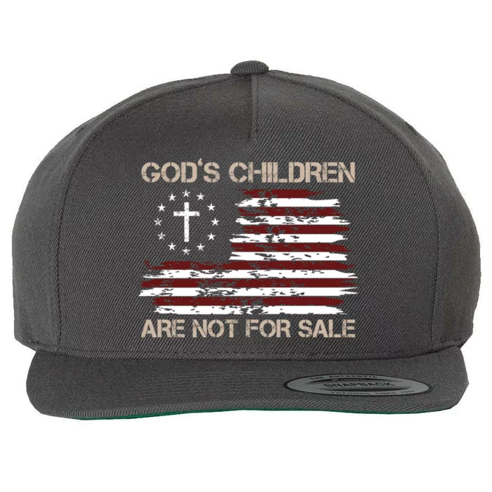 Gods Children Are Not For Sale American Flag Cross Wool Snapback Cap