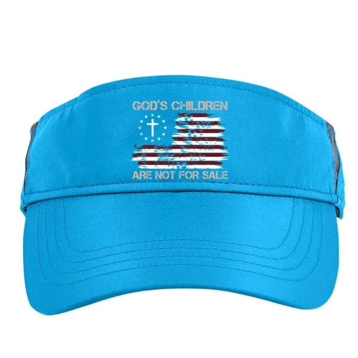 Gods Children Are Not For Sale American Flag Cross Adult Drive Performance Visor