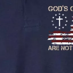 Gods Children Are Not For Sale American Flag Cross Softstyle Adult Sport Polo