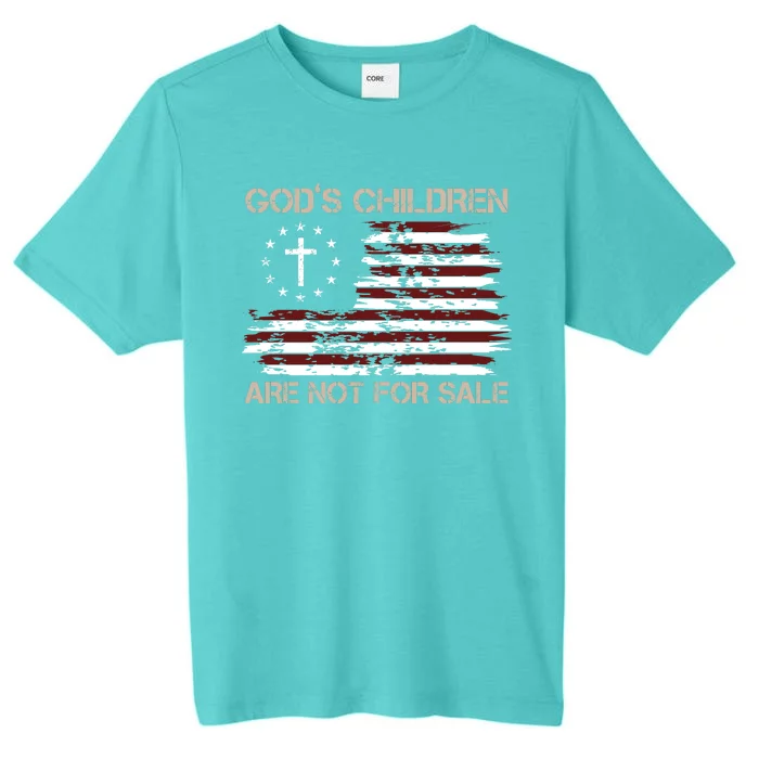 Gods Children Are Not For Sale American Flag Cross ChromaSoft Performance T-Shirt