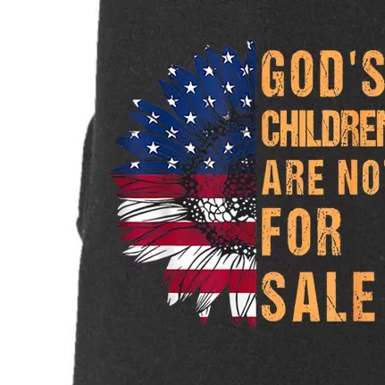 Gods Children Are Not For Sale Sunflower USA Flag Sunflower Doggie 3-End Fleece Hoodie