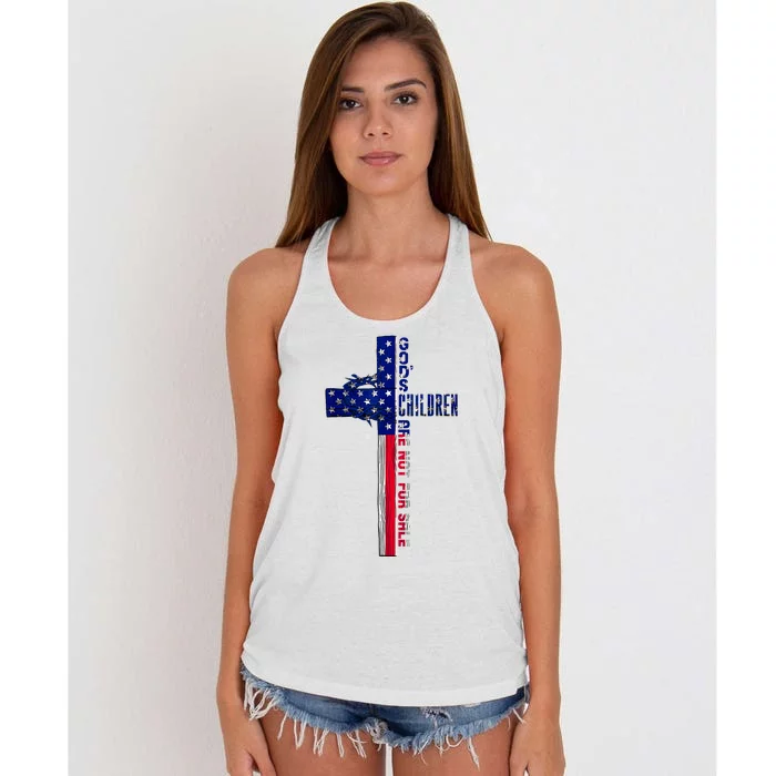 Gods Children Are Not For Sale: Embracing Sound Of Freedom Women's Knotted Racerback Tank