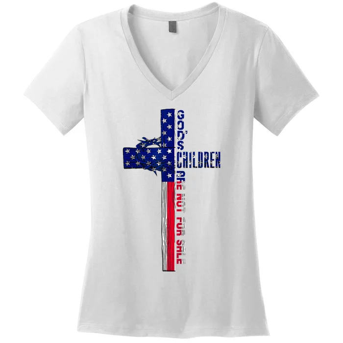 Gods Children Are Not For Sale: Embracing Sound Of Freedom Women's V-Neck T-Shirt