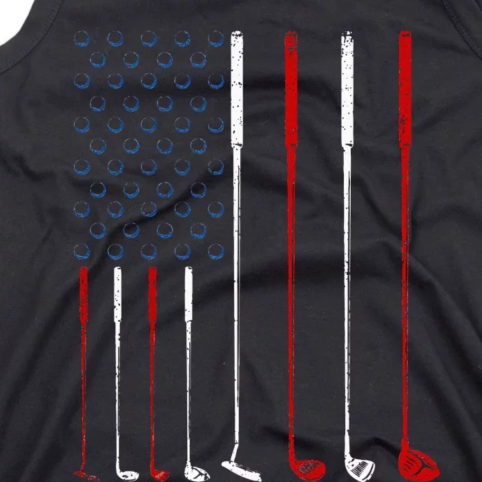 Golf Clubs American Flag Tank Top