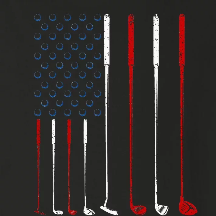 Golf Clubs American Flag Toddler Long Sleeve Shirt