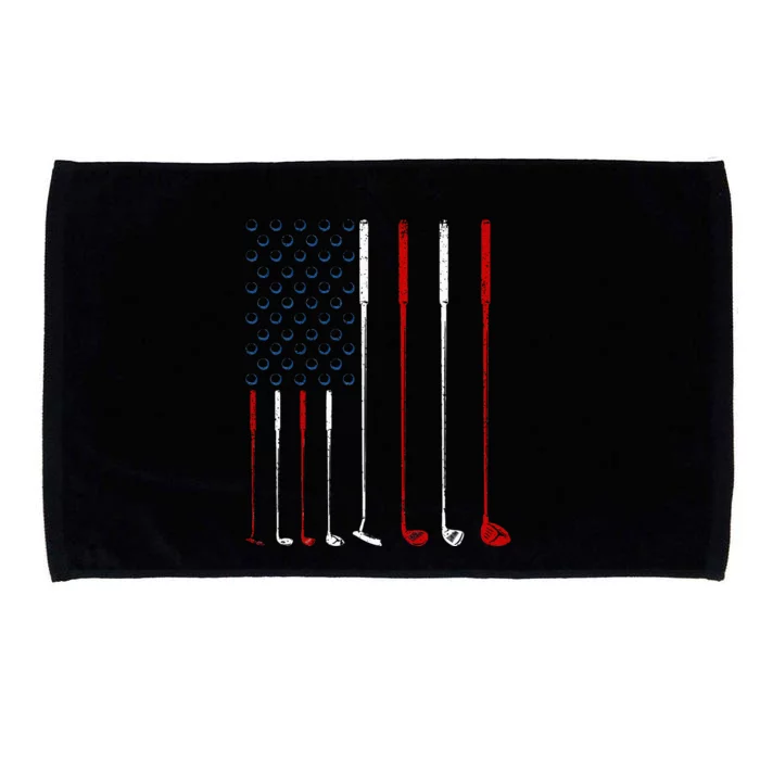 Golf Clubs American Flag Microfiber Hand Towel