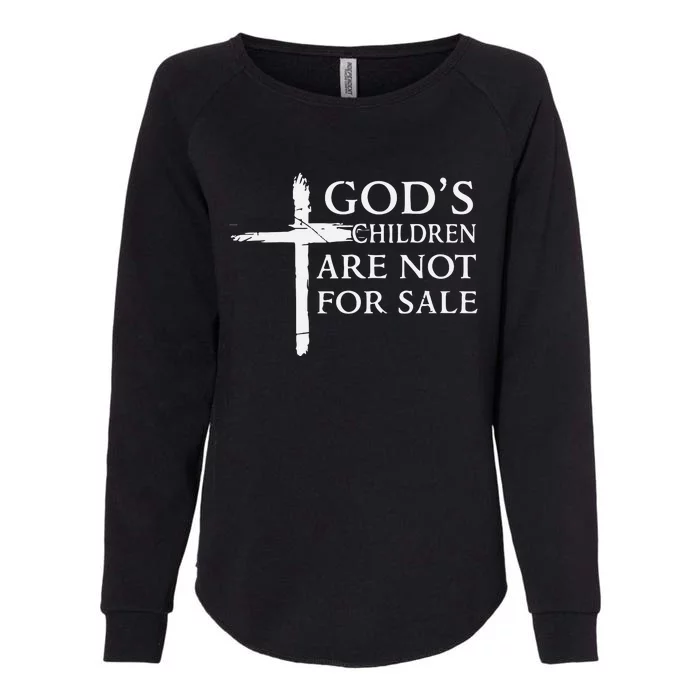 Gods Children Are Not For Sale Cross Christian Womens California Wash Sweatshirt