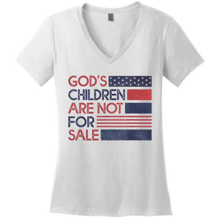 Gods Children Are Not For Sale Protect Children Women's V-Neck T-Shirt