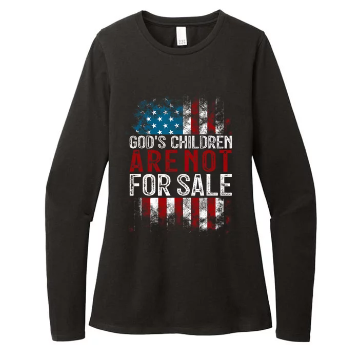 Gods Children Are Not For Sale US Flag Christian Womens CVC Long Sleeve Shirt