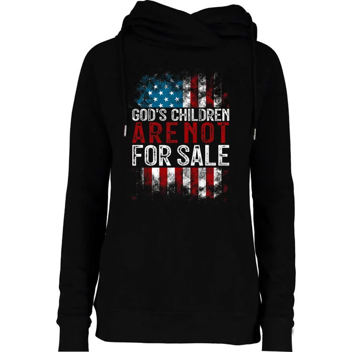 Gods Children Are Not For Sale US Flag Christian Womens Funnel Neck Pullover Hood