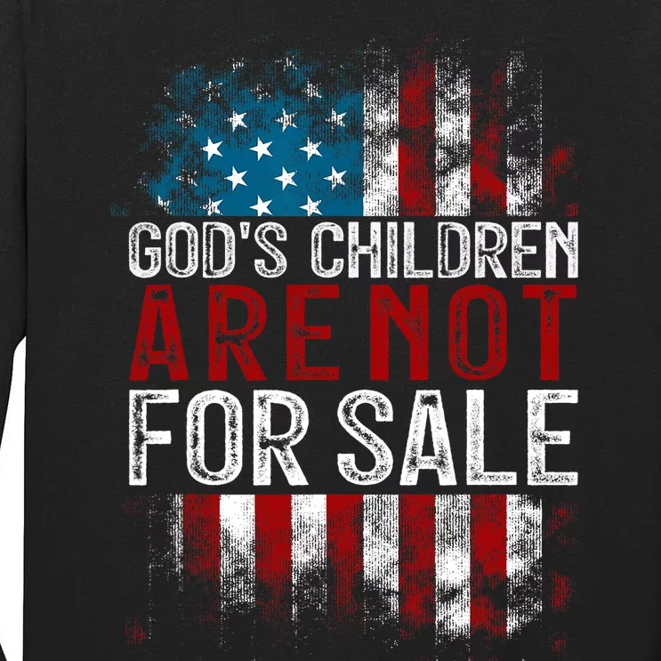 Gods Children Are Not For Sale US Flag Christian Tall Long Sleeve T-Shirt