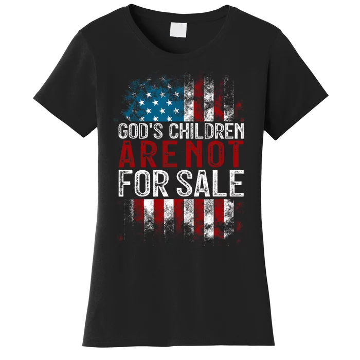 Gods Children Are Not For Sale US Flag Christian Women's T-Shirt