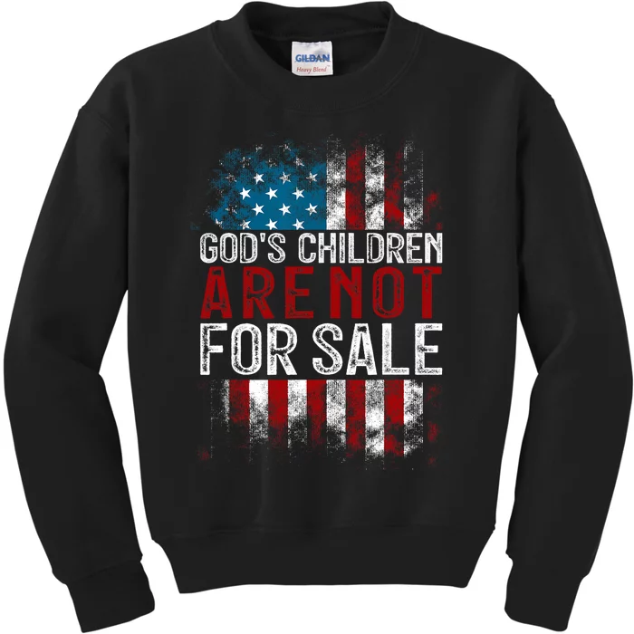 Gods Children Are Not For Sale US Flag Christian Kids Sweatshirt