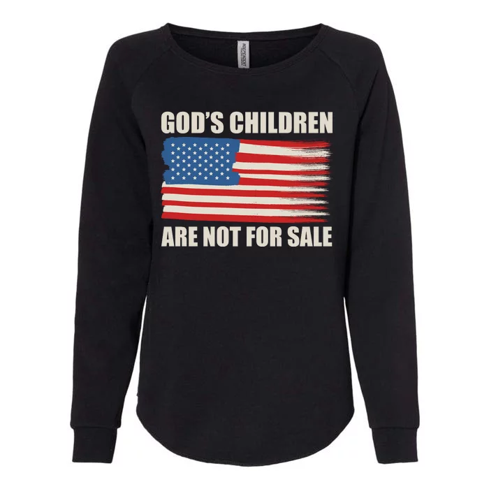 Gods Children Are Not For Sale USA Flag Womens California Wash Sweatshirt