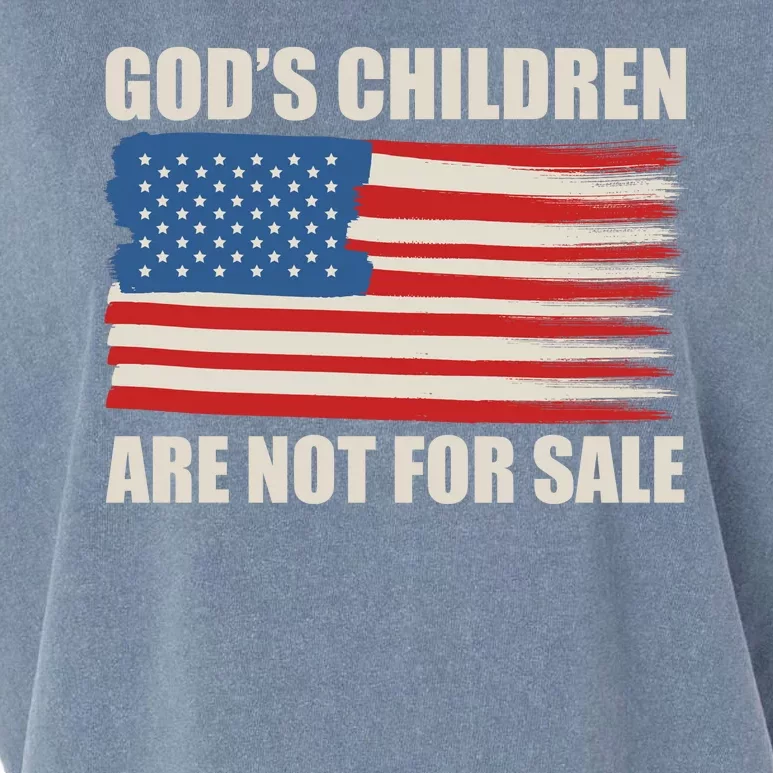 Gods Children Are Not For Sale USA Flag Garment-Dyed Women's Muscle Tee