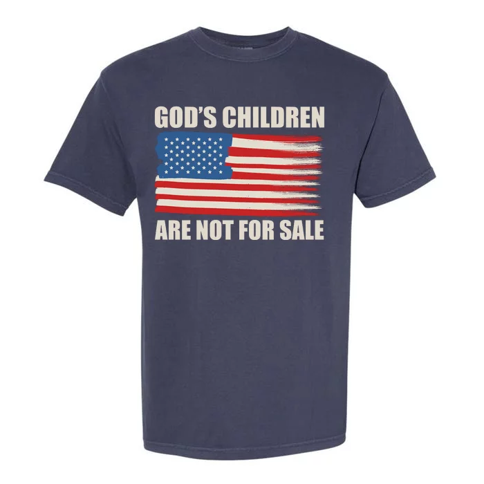 Gods Children Are Not For Sale USA Flag Garment-Dyed Heavyweight T-Shirt