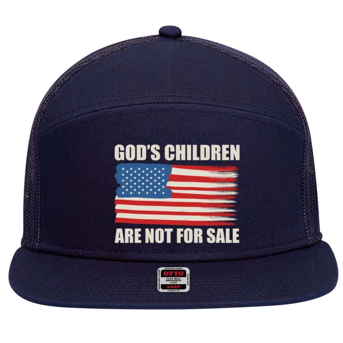 Gods Children Are Not For Sale USA Flag 7 Panel Mesh Trucker Snapback Hat