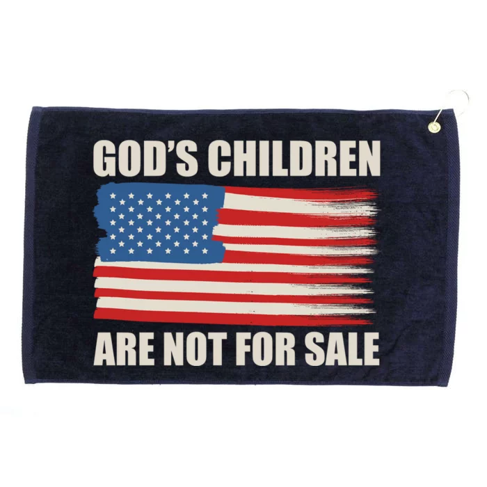 Gods Children Are Not For Sale USA Flag Grommeted Golf Towel