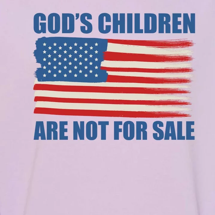 Gods Children Are Not For Sale USA Flag Garment-Dyed Sweatshirt