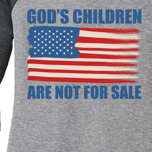 Gods Children Are Not For Sale USA Flag Women's Tri-Blend 3/4-Sleeve Raglan Shirt